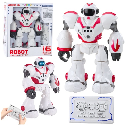 Robot Interaktywny Zdalnie Sterowany RC 16 Funkcji Światła Dźwięki Różowy
