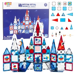 Klocki Konstrukcyjne Magnetyczne Okienka Kosmiczne 90 el.