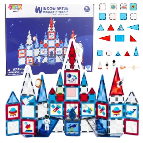 Klocki Konstrukcyjne Magnetyczne Okienka Kosmiczne 90 el.