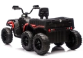 Quad Na Akumulator ATV 6 Kół Z Przyczepką JC606 24V 4x4 Czerwony