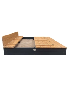 AXI Piaskownica XXL Ella 150 x 150 z Ławeczkami Antracyt A031.011.05