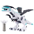 Zdalnie Sterowany Robot RC Dinozaur Światła Dźwięki Biały