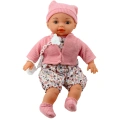 Lalka Bobas Sweterek Czapeczka Smoczek Na Łańcuszku Różowa 40cm