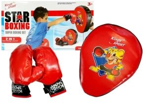Zestaw bokserski z rękawicami i tarczą Lean Toys