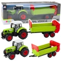 Traktor Z Przyczepką Napęd Frykcyjny Otwierana Maska Drzwi Zielony
