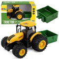 Traktor Rolniczy Farmerski Z Rozsiewaczem Nawozu Światła Dźwięk Żółty 1:24