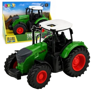 Traktor rolniczy farmerski z gumowymi kołami 1:24 biało-zielony Lean Toys