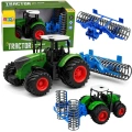 Traktor Rolniczy Farmerski Gospodarski z Wałem Uprawowym Zielony 1:24