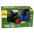 Traktor Rolniczy Farmerski Gospodarski z Wałem Uprawowym Zielony 1:24