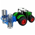 Traktor Rolniczy Farmerski Gospodarski z Wałem Uprawowym Zielony 1:24