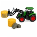 Zestaw Rolniczy Traktor z Chwytakiem Do Bel Przyczepy Rolnicze Siano 1:24