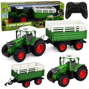 Traktor rolniczy RC z przyczepą wywrotką i światłami 1:24 Lean Toys