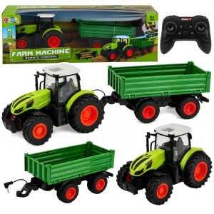 Traktor rolniczy RC z przyczepą wywrotką zielony 1:24 Lean Toys