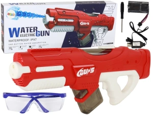 Duży pistolet na wodę czerwony 750 ml z okularami