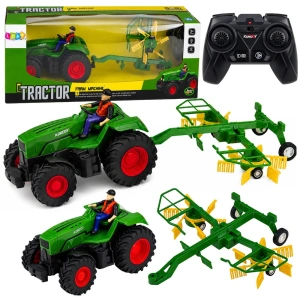 Traktor rolniczy RC ze zgrabiarką i rolnikiem 1:24 Lean Toys