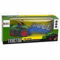 Traktor z Pługiem i Rolnikiem Zdalnie Sterowany RC Światła Zielony 1:24
