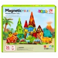 Klocki Magnetyczne Konstrukcyjne Dinozaury Wulkan Kolorowe 31 el.