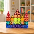 Klocki Magnetyczne Konstrukcyjne Panele 3D Kreatywne STEM Kolorowe 73 el.