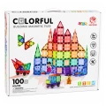 Klocki Magnetyczne Konstrukcyjne Panele 3D Kreatywne STEM Kolorowe 100 el.