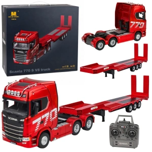 Ciężarówka RC Huina Scania 770S z naczepą czerwona 1:18