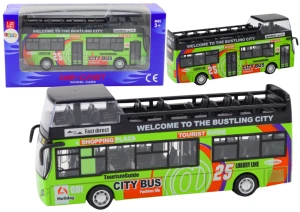 Autobus piętrowy turystyczny 1:32 z otwieranymi drzwiami zielony