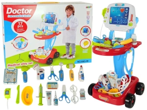 Zestaw lekarski na wózku z panelem EKG 17 el. Lean Toys