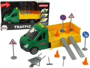 Lean Toys Auto Drogowe Wywrotka z Napędem Frykcyjnym i Akcesoriami