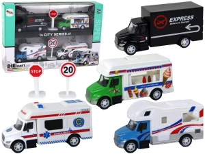 Lean Toys zestaw pojazdów z napędem frykcyjnym 1:87