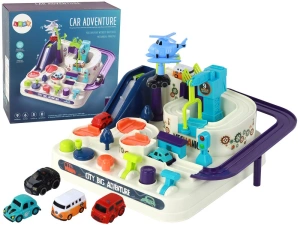 Interaktywny tor przeszkód dla samochodzików z 4 autkami Lean Toys