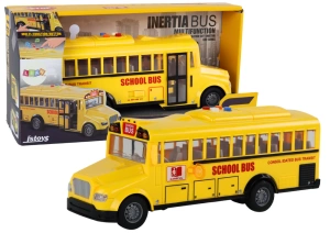Autobus szkolny 1:16 z napędem frykcyjnym, światłami i dźwiękami – żółty
