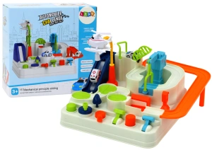 Interaktywny tor przeszkód z parkingiem i 2 autkami Lean Toys
