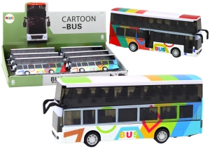 Autobus dwupiętrowy metalowy z napędem, światłami i dźwiękami