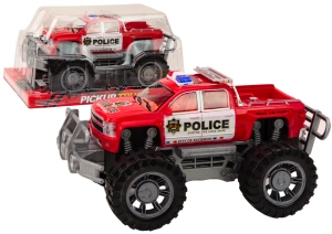 Samochód policyjny pickup czerwony z napędem Lean Toys