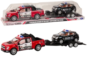 Policyjny pickup z lawetą i autem terenowym Lean Toys