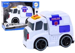Ambulans Lean Toys z dźwiękiem, światłem i napędem