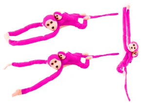 Maskotka pluszowa małpka z dzieckiem ciemnoróżowa 90 cm