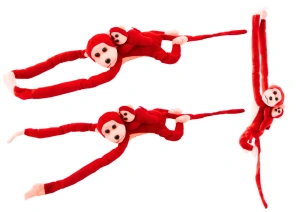 Maskotka pluszowa Małpka z dzieckiem czerwona 90 cm Lean Toys