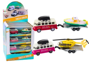 Autko terenowe z przyczepą, łodzią lub helikopterem Lean Toys