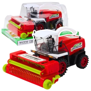 Kombajn rolniczy farmerski z hederem, napęd czerwony
