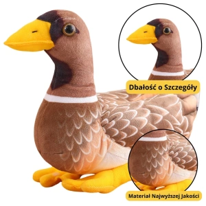 Pluszowa maskotka przytulanka kaczka brązowo-żółta 28 cm