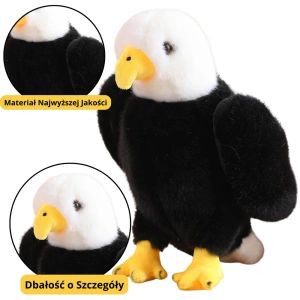 Pluszowy orzeł czarno-biały 25 cm Lean Toys
