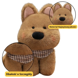 Pluszowa maskotka przytulanka piesek z chustą brązowy 25 cm