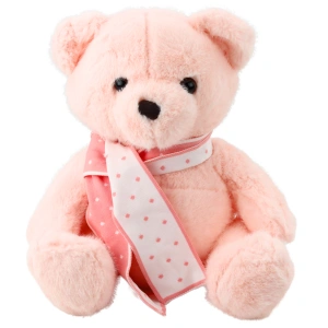 Pluszowa maskotka przytulanka Miś z szalikiem różowy 35 cm
