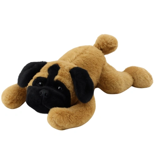 Pluszowa Maskotka Przytulanka Pies Mops Leżący Brązowy 40cm