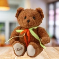 Pluszowa Maskotka Przytulanka Miś Zielono-Czerwona Kokarda Brązowy 30cm