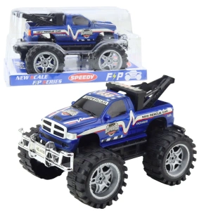 Lean Toys Samochód terenowy ratunkowy z napędem na tył i hakiem holowniczym, niebieski 27 cm