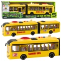 Autobus Przegubowy Szkolny Otwierane Drzwi Światła Dźwięki Żółty 1:16