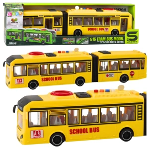 Autobus szkolny przegubowy żółty 1:16 ze światłem i dźwiękiem