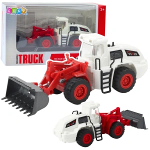 Koparka spychacz z ruchomą metalową łyżką, światłem i dźwiękiem Lean Toys
