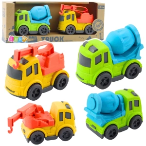 Lean Toys Zestaw Pojazdów Budowlanych – Betoniarka i Ciężarówka z Hakiem
